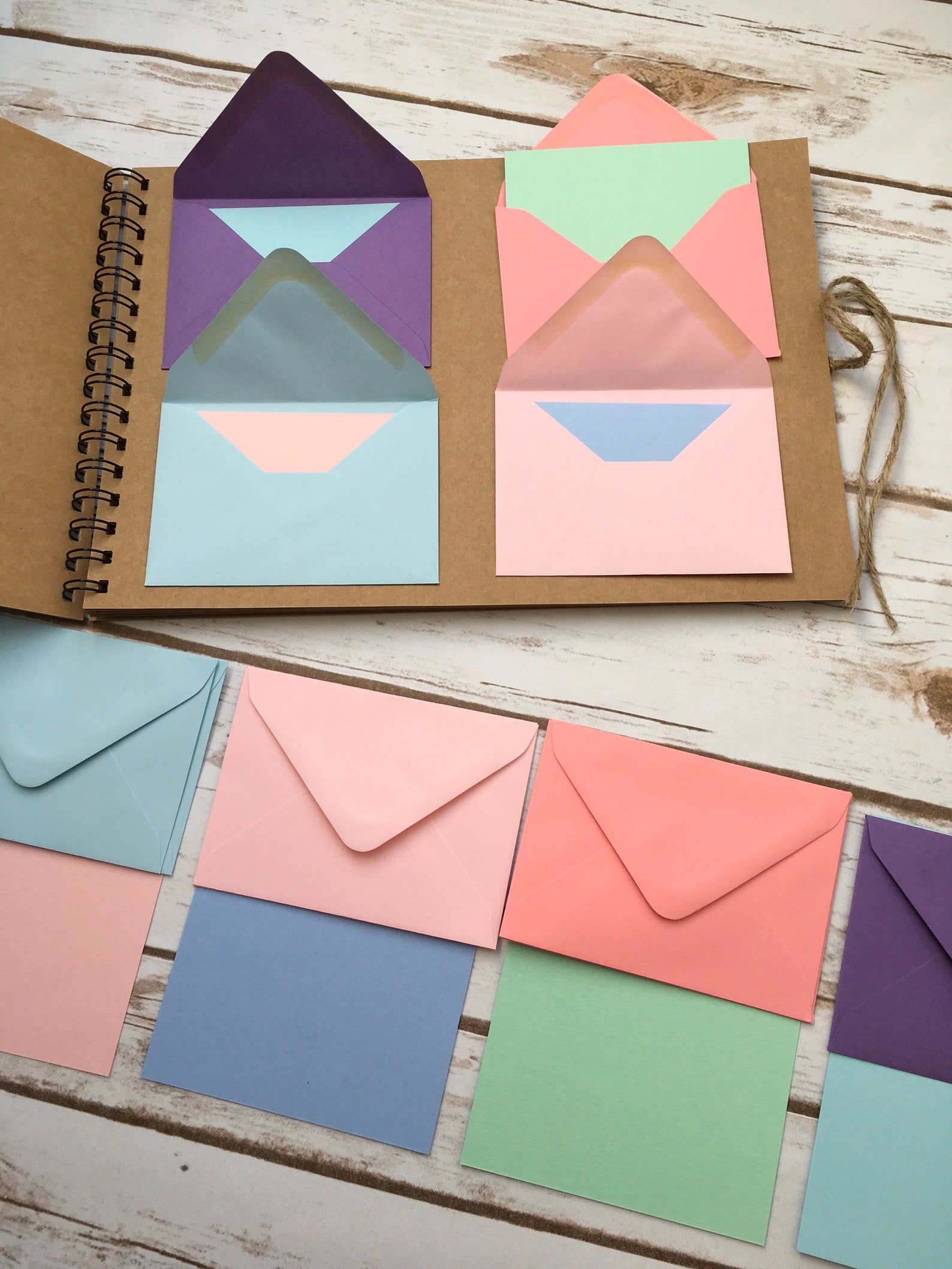 Mini Envelope Guestbook Rustic Guest Book With Mini Envelopes Etsy