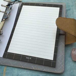 kikki k planner, kraft brown undated year planner by kikki k, binder style notebook planner journal with grid lined and blank paper B6 image 6