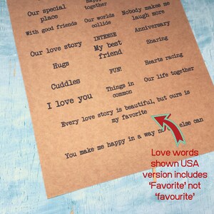 custom scrapbook sentiments / printed love words for valentines scrapbook album / scrapbook titles for diy long distance boyfriend gift image 9