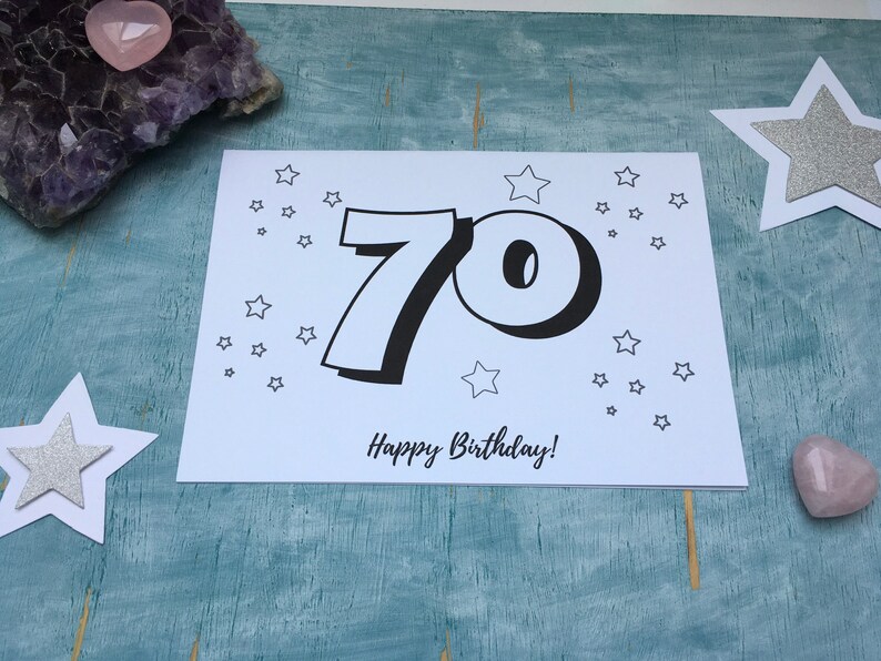Printable 70th Birthday Card Instant Download to Print and | Etsy UK