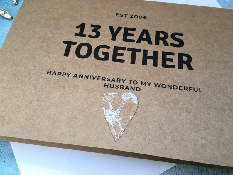 13th Year Wedding Anniversary Card Anniversary Gift Card