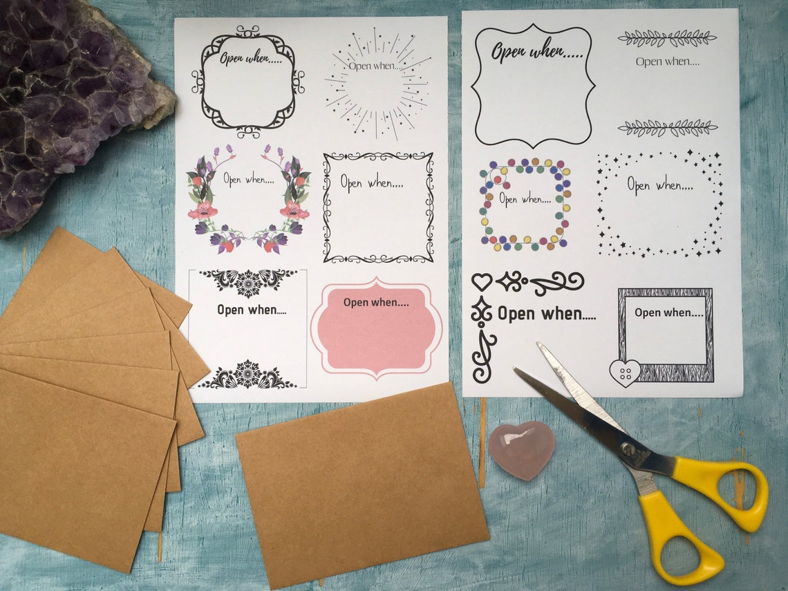 Open When Letters Kit With Mini Envelopes &amp; Labels Long | Etsy