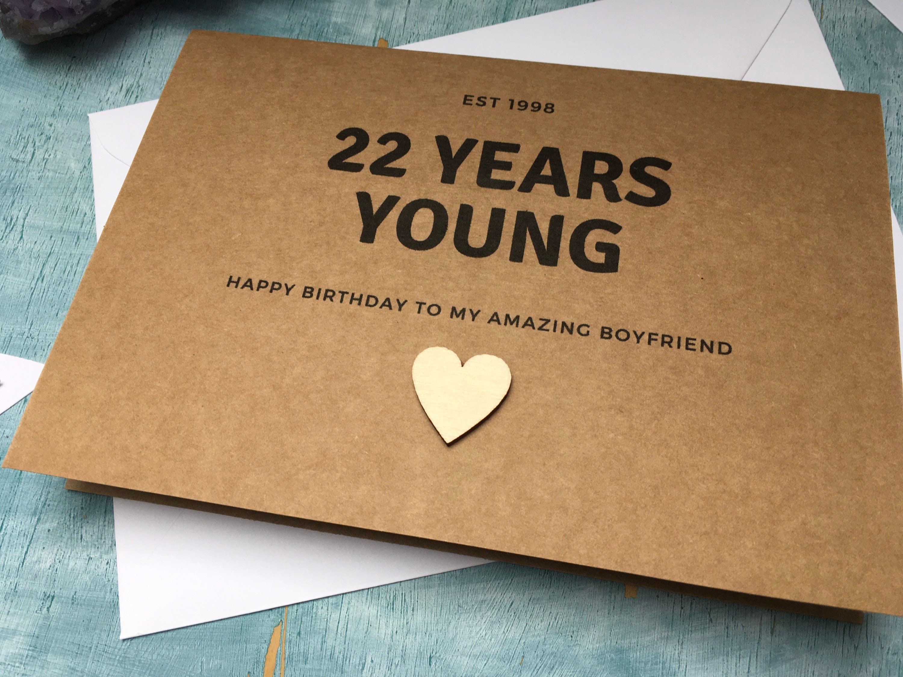 Custom 22nd Birthday Card 22 Years Young Est 2000 22nd Etsy