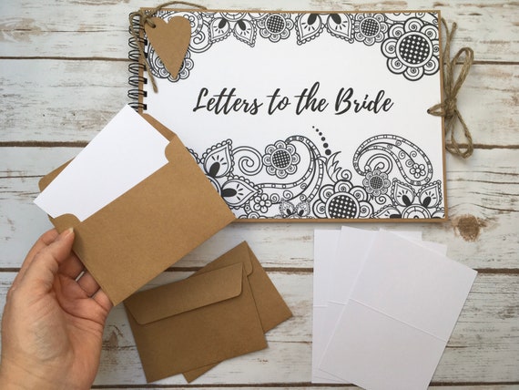 Letters to the Bride Scrapbook Album With Envelopes & Note Cards, Envelope  Guest Book Alternative, Bridal Shower Guestbook and Photo Album 