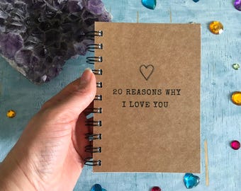 20 reasons why i love you mini book, first anniversary gift idea, love notes, long distance boyfriend gift for 20th birthday