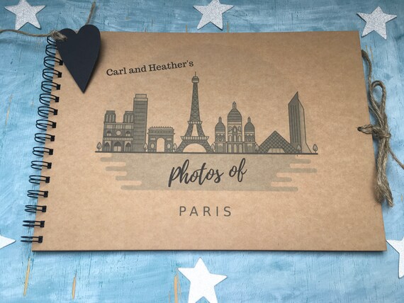 holiday trip PARIS FRANCE scrapbook travel personalised a4 size photo album 