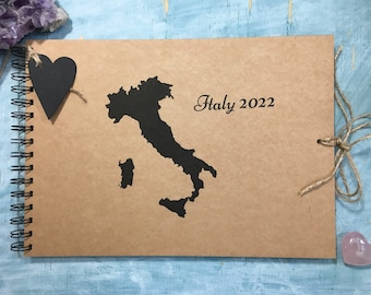 Custom Italy travel photo scrapbook album, European vacation memory book, photos of Italy travel journal personalised gift