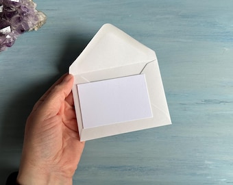 Mini Recycled White Envelopes with Card Inserts - C7 Size