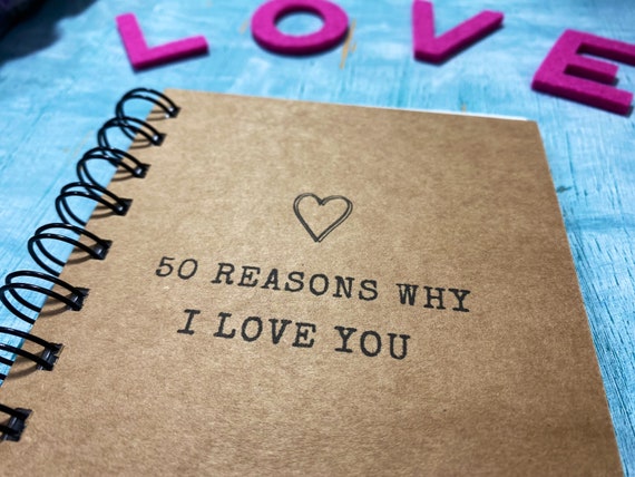 50 Reasons Why I Love You Mini Book of Love Notes, Long Distance First  Anniversary Boyfriend Gift 50 Things I Love About You 50th Gift Ideas 