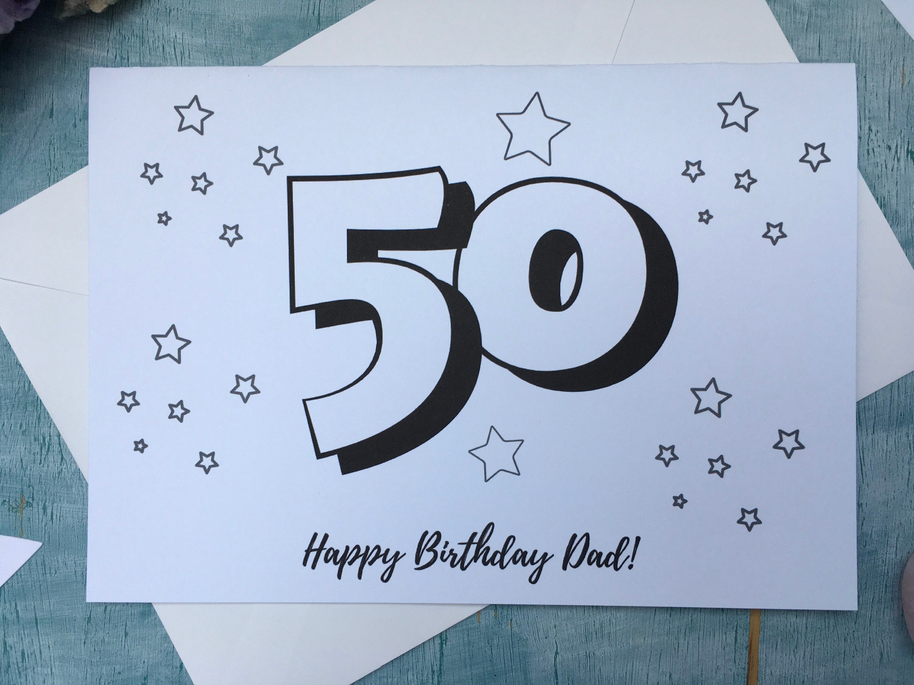 PDF Printable 50th Birthday Card for Dad Instant Download to - Etsy PDF Printable 50th Birthday Card for Dad Instant Download to - Etsy