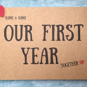 our first year together scrapbook album, one year anniversary gifts for boyfriend, 1 year anniversary gift for boyfriend, paper anniversary