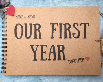 our first year together scrapbook album, one year anniversary gifts for boyfriend, 1 year anniversary gift for boyfriend, paper anniversary