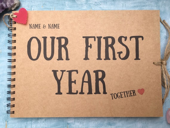 Our First Year Together Scrapbook Album, One Year Anniversary Gifts for  Boyfriend, 1 Year Anniversary Gift for Boyfriend, Paper Anniversary 