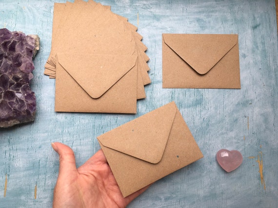 Mini enveloppes, petites enveloppes kraft marron, enveloppes kraft