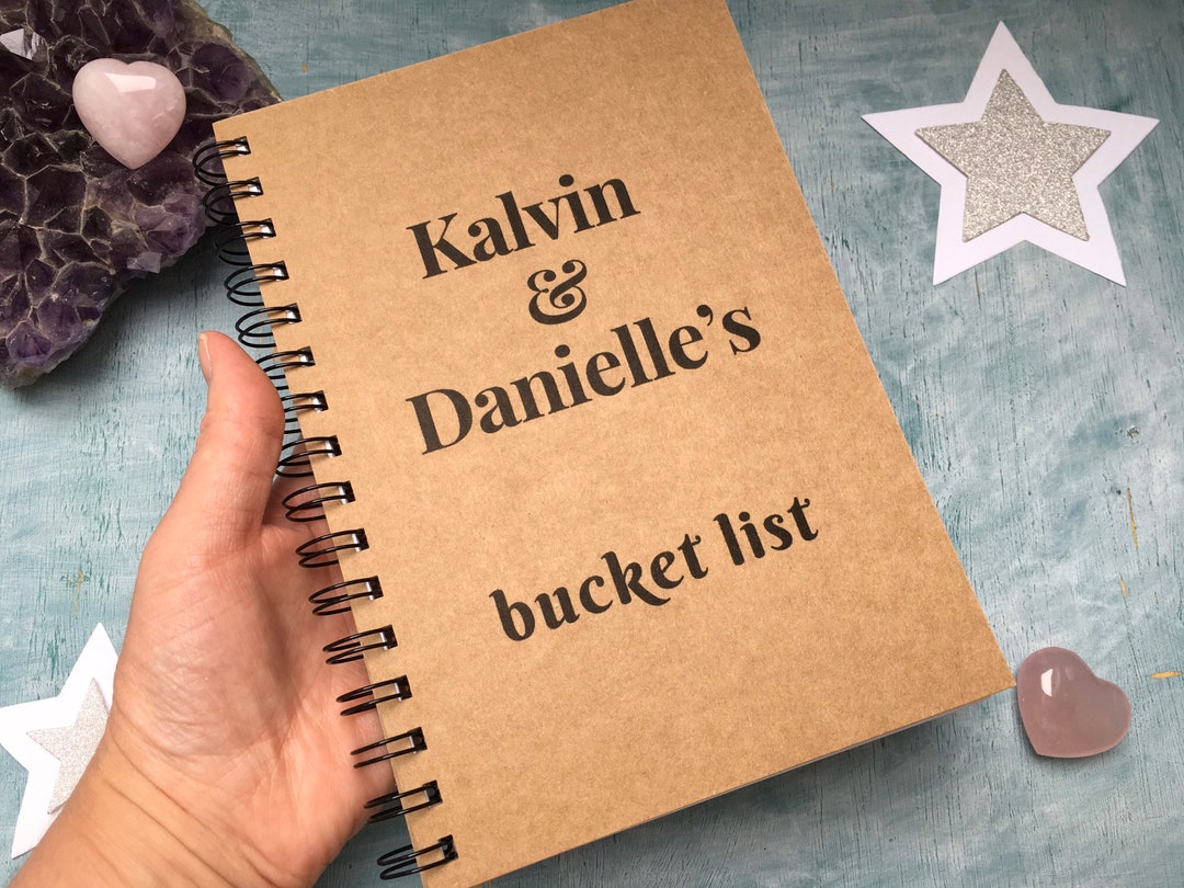Personalised Custom Names Bucket List Rustic Kraft Notebook Etsy UK