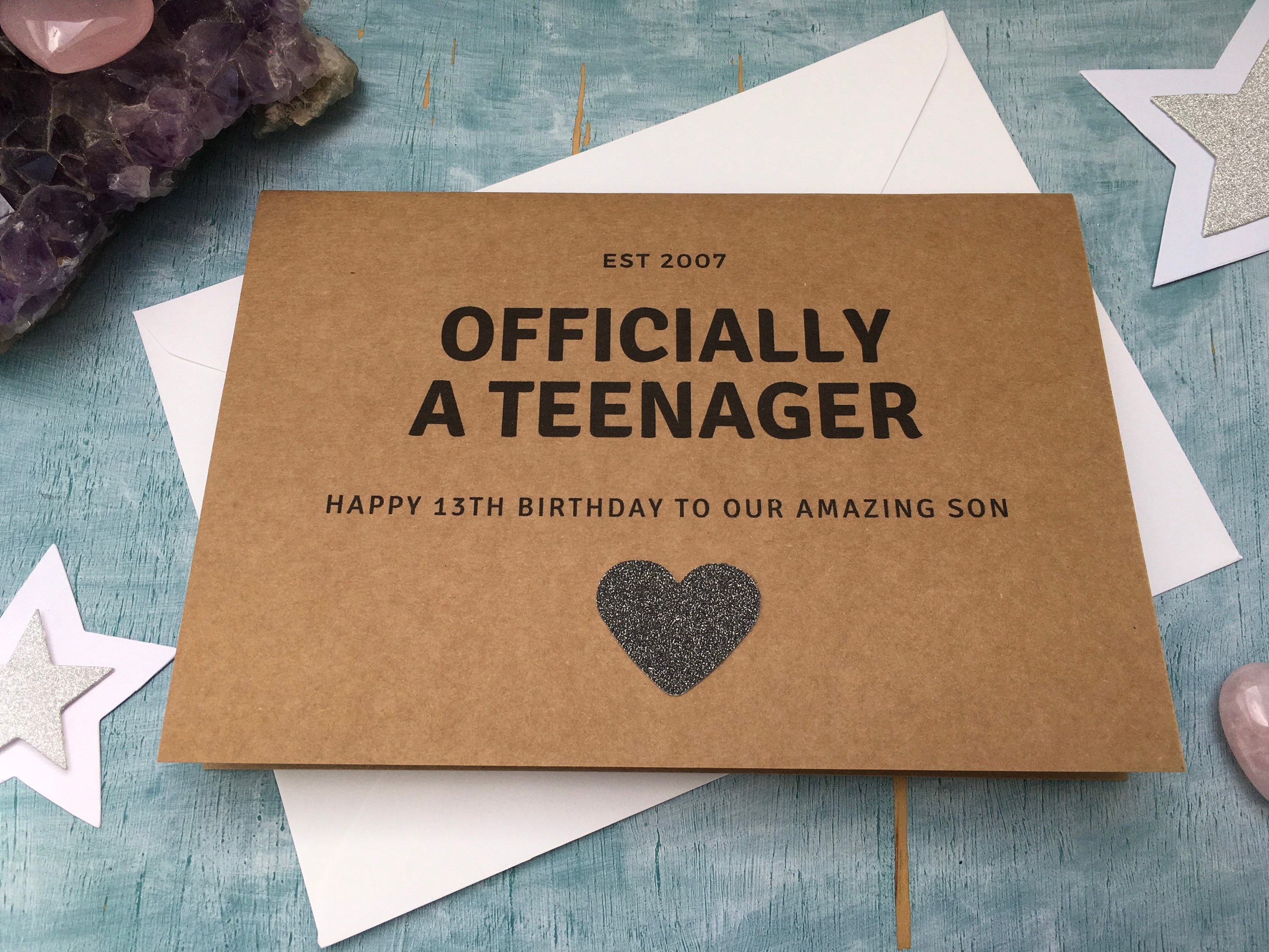 13th Birthday Card for a Boy Officially a Teenager Thirteen Etsy UK