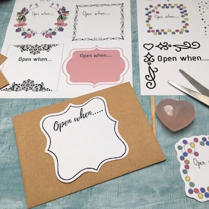 Open when letters kit with mini envelopes & labels, long distance relationship gift for boyfriend, mini open when envelopes tracked