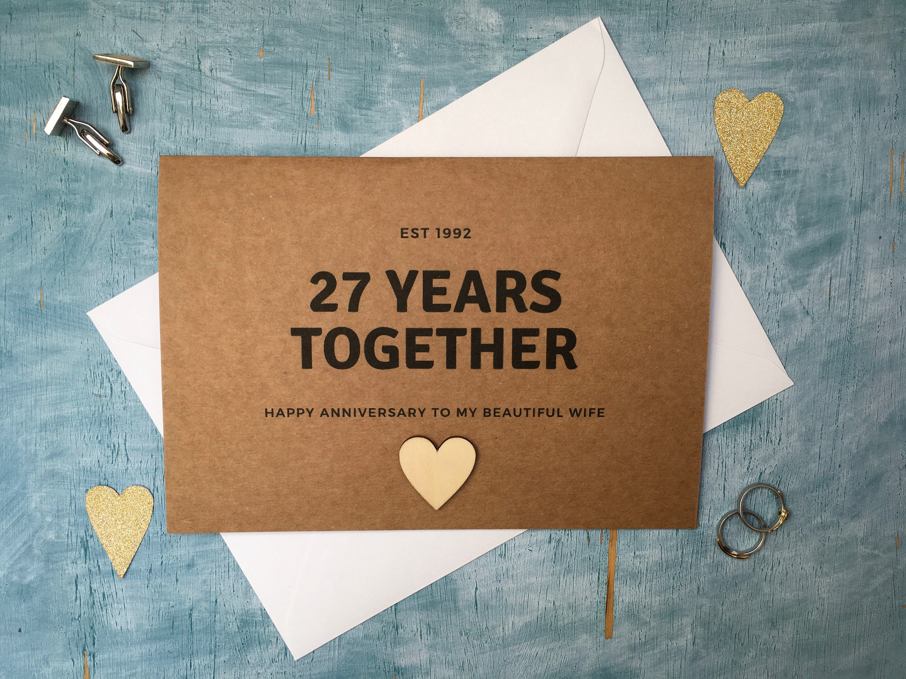 Personalised 27th anniversary card wedding anniversary card Etsy