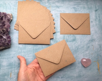 Mini Kraft Brown Envelopes: C7 Size, Recycled Paper