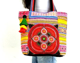 Vintage Embroidered Tote, Bohemian Bag, Ethnic Bag, Hippie Tote, Artistic bag, Boho Bag, Hobo Bag, Purse, indie bag, One of a kind Bag