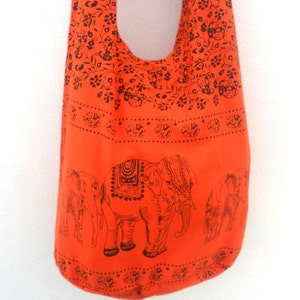 Shoulder Bag Cross Body Bag Handmade Bag Elephant Bag Hobo Crossbody Bag Hippie Boho bohemian bag Purse Gift / Orange Color Sling bag
