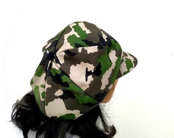Camouflage Newsboy Cap, Gatsby Hat, Camo Hat, Beret, Army Hat, Reggae Rasta Cap, Dubwise Cap, Baker Hat, Jamaican hat