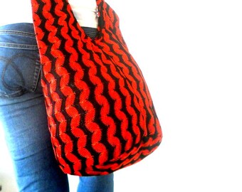 Sling Bag Hobo Bag Boho Bag Hippie Bag Crossbody Bag  Bohemian Bag Embroidery Bag Messenger Bag Black Red color Bag Thai Gift Bag Handbags