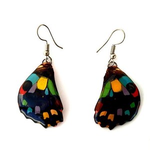 Real Butterfly Wings Earrings, Natural Jewelry, Boho Earrings, Hippie Earrings, Tribal Earrings, Art Earrings, Jewelry, butterfly jewelry