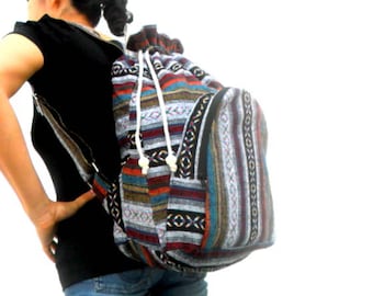 Hipster Backpack bohemian backpack School Backpack Shoulder Bag Multi color Crossbody Bag Messenger Bag Hippie Boho Hobo Art Bag Purse