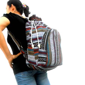 Hipster Backpack bohemian backpack School Backpack Shoulder Bag Multi color Crossbody Bag Messenger Bag Hippie Boho Hobo Art Bag Purse