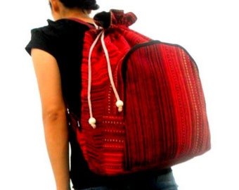 Hipster Backpack bohemian backpack School Backpack Shoulder Bag Red color Crossbody Bag Messenger Bag Hippie Boho Hobo Art Bag Purse