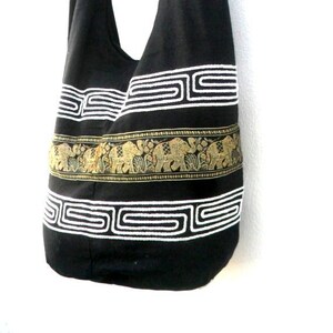 Shoulder Bag Cross Body Bag Handmade Bag Marley Bag Hobo Crossbody Bag Hippie Boho bohemian bag Purse Gift /  Black Color Sling Elephant bag