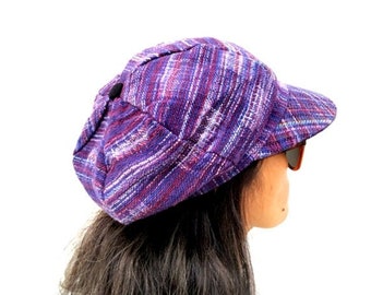 Newsboy Hat, Gatsby Cap, Reggae Hat, Dreadlocks Hat, Dubwise Cap, Rasta Cap, Reggae Cap, Newsboy Beret hat, Baker hat, Violet