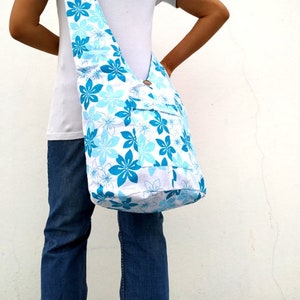 Boho Bag, Hippie Bag, Retro Bag, Cross body Bag, Reversible Sling Bag, Bohemian Bag, Shoulder Bag, Hobo Bag, Messenger Bag, Floral Color