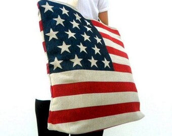 Tote bag Lady Women American flag Bag Ethnic bag  Bohemian Bag Multicolor  Bag Shoulder Bag Hippie Boho Purse Messenger Gift Bag 18"x16"