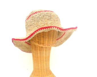 Hemp Bucket Hat Bucket Hat Boho Hat, Hemp Hat Hippie Bucket hat Hipster hat Bohemian eco friendly hat Cream sun hat gift