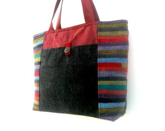 Tote bag, Patchwork Bag, Diaper bag, Everyday bag, Ethnic bag, Bohemian Bag, Vegan Bag, Woven Bag, Shoulder Bag, Hippie Boho Purse Gift Bag