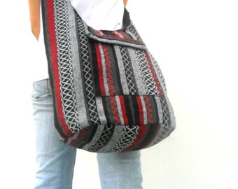 Woven Sling Bag Ethnic Boho Bag Hobo Bag Hippie Bag Cotton Crossbody Shoulder Bag Messenger Bag Diaper Bag Casual Handbags  Everyday Bag