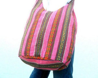 Sling Bag Hobo Bag Boho Bag Hippie Bag Crossbody Bag Bohemian Bag Shoulder Bag Messenger Bag Pink Color Bag Thai Hippie Gift Bag Handbags