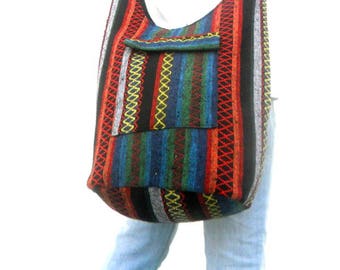 Woven Sling Bag Ethnic Boho Bag Hobo Bag Hippie Bag Cotton Crossbody Shoulder Bag Messenger Bag Diaper Bag Casual Handbags  Everyday Bag