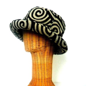 Bucket Hat bohohoed, hippiehoed hipster grijs zwarte kleur hoed bohohoed zonnehoed veganistische emmerhoed cadeau, opgerolde rand zomerhoed