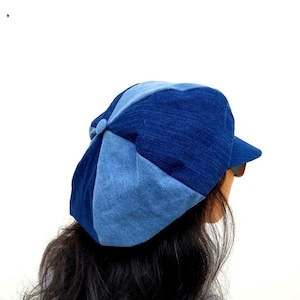 Denim Newsboy Hat, Gatsby Cap, Newsboy Caps, Dreadlocks Hat, Rastafari Cap, Dubwise Cap, Rasta Cap, Reggae Cap, Newsboy Beret hat, Jeans Hat