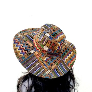 Festival Brim Hat, Funky Hat, Boho Hat, Hippie Hat, floppy hat, Navajo Brim, Bohemian Hat, Ethnic Hat, Beach hat, Rasta Brim, Summer Hat