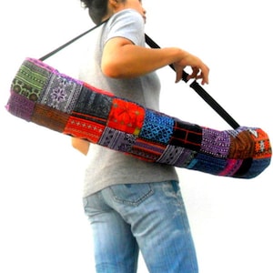 Yoga Mat Bag, yoga sling bag, Yoga Bag, Sports Bags, Pilates Mat Bag, Women bag, patchwork yoga bag, Embroidery Bag, Gift Bag