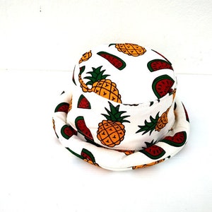 Pineapple Bucket Hat, Watermelon Hat, Fruit Hat, Bohemian Hat, Tropical Hat, Jamaican Hat, Unisex Cap, Sun Hat, Gift