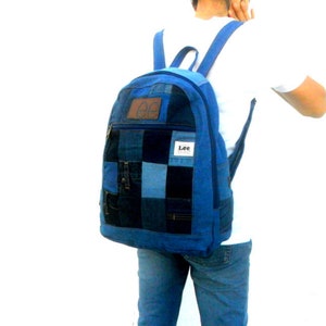 Lee denim backpack, reclaimed jeans bag, denim rucksack, Diaper Bag Backpack, School Bag, vintage bag, upcycle bag, Handbags, Hippie, Gift