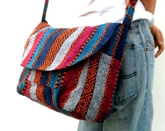 Crossbody Bag Hippie Bag Messenger Shoulder Bag Purse Handbag boho Hobo Bag Gift Thai Bag Handmade Everyday Bag Gift Bag Multicolor Bag