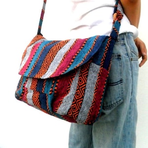 Crossbody Bag Hippie Bag Messenger Shoulder Bag Purse Handbag boho Hobo Bag Gift Thai Bag Handmade Everyday Bag Gift Bag Multicolor Bag