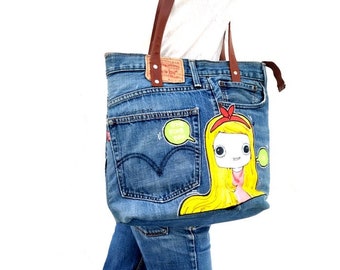 Levis Vintage Denim Tote Bag, Jeans Bag, Recycled Denim Bag, Denim Bag, Levis, Upcycled Denim, Denim Handbag, Denim shoulder bag