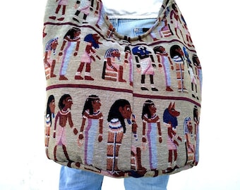 Egyptian Bag, Hieroglyphics Sling Hobo Bag, Egyptian Inspired Bag, Pharaoh Egypt, Ethnic Bag, Hippie Bag, Messenger Bag, Everyday Bag, Purse